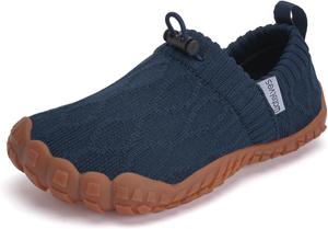 Детские водные туфли WateLves для мальчиков и девочек, дышащие, с широким носком, на пляж, для ходьбы, для малышей и детей постарше, минималистичные кроссовки, синий