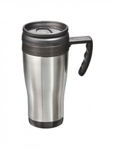 Компактная автомобильная термокружка Салли из матовой нержавеющей стали объемом 0,4 л, водонепроницаемая, серебристого цвета MATO