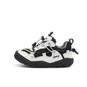 Износостойкие легкие нескользящие низкие детские тренировочные кроссовки Kids' Jeep, слоновая кость/черный