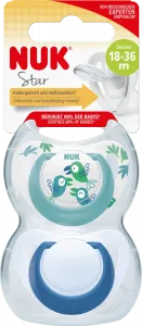 Соска-пустышка Star силиконовая бирюзовый/синий размер 3 18-36 месяцев 2 шт. NUK