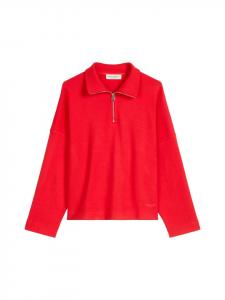 Толстовка с полумолнией, свободного кроя, ярко-красного цвета Marc O'Polo