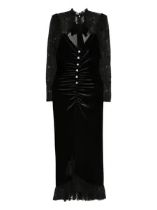 Платье миди с кружевом Nissa, черный