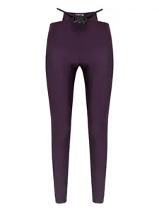 Леггинсы с вырезанным логотипом Versace Jeans Couture, фиолетовый
