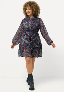 Платье-Рубашка с длинными рукавами и узором «пейсли» Ulla Popken, Marine