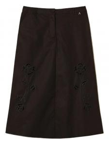 Юбка миди с вышивкой TWINSET, черный