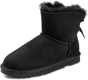 Женские зимние утепленные мехом ботинки YDN, сапожки до щиколотки с круглым носком, на низком каблуке, без шнуровки, размер 4-15 US, Black