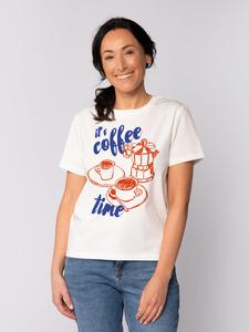 Футболка wat? Apparel T-Shirt Its coffee time, белый