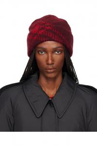 Burberry Шапка-Бини из смеси мохеровой шерсти в бордовую клетку