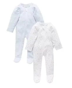 Детский комбинезон на молнии, 2 шт Purebaby, синий