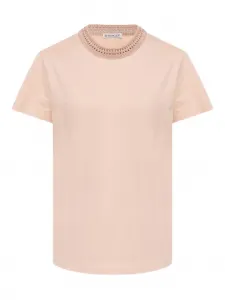 Футболка с отделкой в технике кроше Moncler, розовый