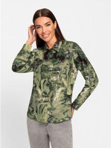 Блузка-рубашка цвета хаки с принтом лайма Heine