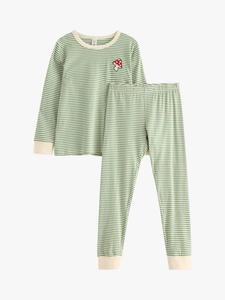 Детский пижамный комплект в полоску с грибочками Lindex, Light Khaki