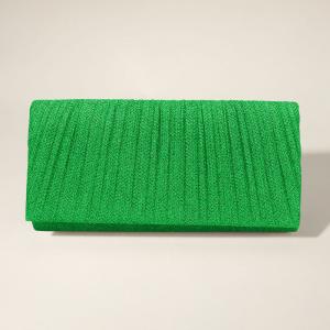 Складчатая блестящая вечерняя сумочка-клатч через плечо FASHNZFAB