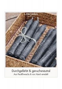 Набор свечей Bauceau, 12 шт. антрацит Loberon, антрацит