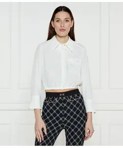 Рубашка Cropped fit Elisabetta Franchi, белый