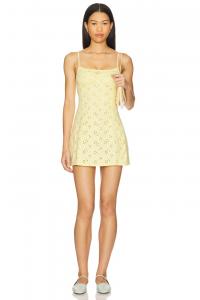 Мини-платье с рисунком "Полное цветение" Free People, banana cream