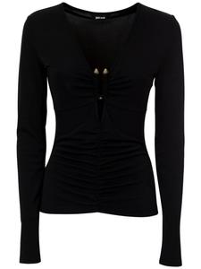 Just Cavalli топ с вырезами, черный