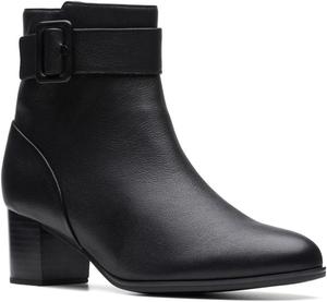 Женские модные водонепроницаемые ботинки Clarks Loken с молнией, Black Leather