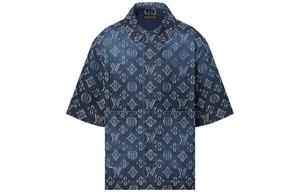 Рубашка мужская Louis Vuitton с принтом логотипа, синий