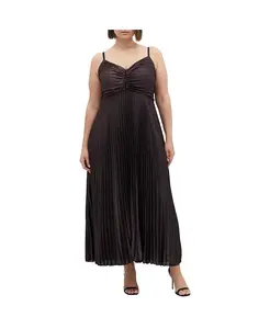 Платье макси Ariana Sparkle размера Plus CITY CHIC, коричневый