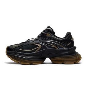 Амортизирующие нескользящие износостойкие кроссовки Low top Chunky для женщин Black Gold ANTA, черный золотой