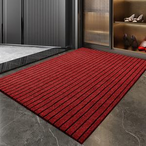 Dajiang Ковер 120х180 см для прихожей не скользящий, износостойкий, моющийся, в полоску красный