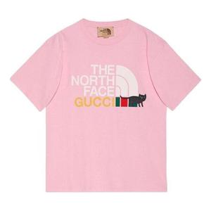 Футболка x the north face t-shirt 'light pink' Gucci, розовый