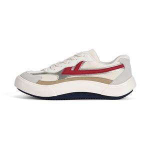 WARRIOR Антискользящие износостойкие низкие скейтерские кроссовки унисекс бежево-красные - бежево-серебристо-красные, цвет Beige Silver Red