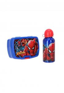 Детский ланчпакет с ланчбоксом и бутылкой для воды (500 мл) Marvel Spiderman синий унисекс