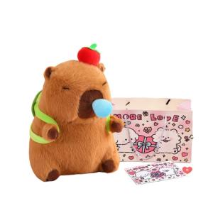 Милый плюшевый игрушка капибара в костюме, мультяшная мягкая игрушка, 30см/40см Ten Thousand Children's Music, темно-коричневый