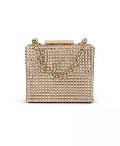 Женский клатч-коробка Serenity с кристаллами Jewel Badgley Mischka, бежевый