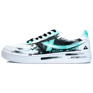 XTEP Скользоустойчивые, износостойкие, легкие мужские скейтерские кросcовки Air Force One низкие белые черные зеленые, цвет White Black Green