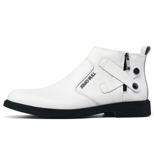 XIMO BULL Мужские повседневные кроссовки мид-топ черно-белые с белой флисовой подкладкой, цвет White Fleece-Lined