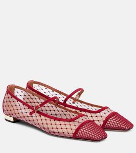 Туфли Mary Jane с отделкой из замши Juliette Aquazzura, Pomegranate
