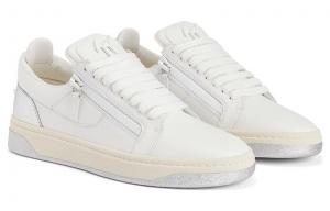 Джиузеппе Дзанотти Кроссовки из кожи с вышитым логотипом, белые