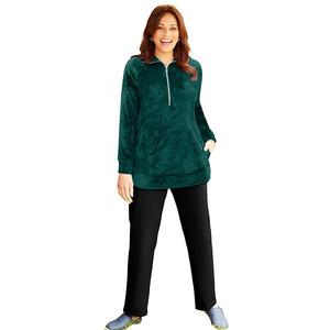 Женский пуловер на молнии plus size ultimate plush Catherines, Emerald Green