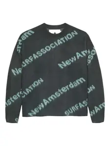 Трикотаж с диагональным текстом New Amsterdam, серый