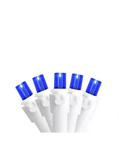 Набор из 100 синих светодиодных рождественских гирлянд в форме сосулек с широким углом обзора - белый провод Northlight, blue