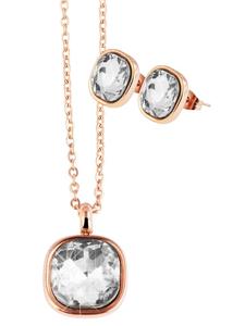 Adeliás Женское колье - цепочка-якорь из нержавеющей стали со стразами, 43+5 в золотом исполнении