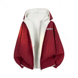 Пуховик Unisex Hooded Thickened Reversible WARRIOR, burgundy (diy badge)