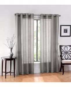 Простая однослойная штора на люверсах для дома, верхняя часть, ширина 52 дюйма, длина 63 дюйма, цвет "специя" Goodgram, silver