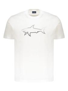 Футболка из хлопка со светоотражающим принтом «Акула» Paul & Shark, белый