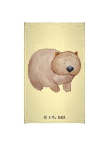 Mr. & Mrs. Panda Полотенце с изображением вомбата без надписи, пастельно-желтого цвета
