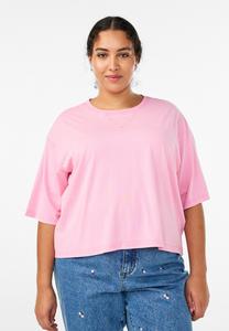 Футболка Zizzi BOXY, Pink Frosting Washed/Light Pink