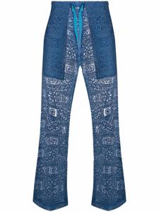 Needles кружевные брюки широкого кроя, синий