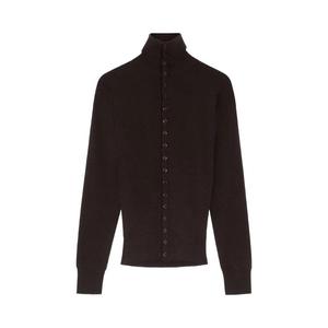 Кардиган Lemaire Buttoned Fitted Cardigan, Aubergine