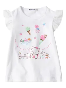 Футболка с оборками на рукавах Familiar, белый