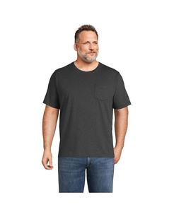 Мужская футболка Super-T с коротким рукавом и карманом Lands' End, цвет Dark charcoal heather