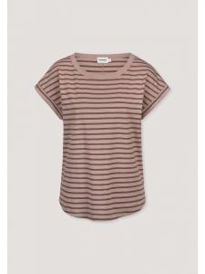 Футболка Hessnatur Light Slub Striped T-Shirt Relaxed, изготовленная из чистого органического хлопка, розового цвета