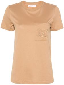 Max Mara футболка Papaia с вышитым логотипом, нейтральный цвет